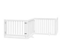 (white, 80 x 60 x 2 cm/ 12 pcs) vidaXL Dog Gate with Door Foldable 9 Panels Dog Fence Pet Gate Poplar Wood