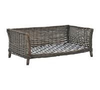 Vidaxl Dog Basket With Cushion Grey 90X54X35 Cm Natural Willow