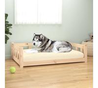 (brown, 105.5 x 75.5 x 28 cm) vidaXL Dog Bed Pet Cat Bed Dog Kennel with Sidewalls White Solid Wood Pine