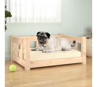 vidaXL Dog Bed 65.5x50.5x28 cm Solid Wood Pine