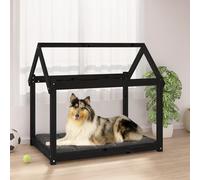 vidaXL Dog Bed Black 101x70x90 cm Solid Wood Pine