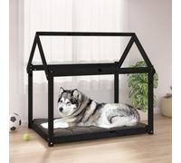 Vidaxl Dog Bed Black 111X80X100 Cm Solid Wood Pine