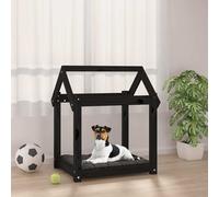 vidaXL Dog Bed Black 61x50x70 cm Solid Wood Pine UK HOT