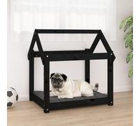 vidaXL Dog Bed Black 71x55x70 cm Solid Wood Pine