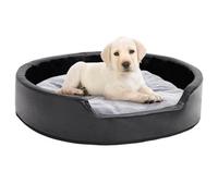 Vidaxl Dog Bed Black And Grey 79X70X19 Cm Plush And Faux Leather