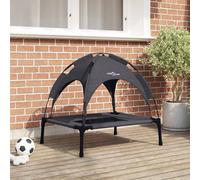 vidaXL Raised Dog Bed Black Polyester Metal Frame