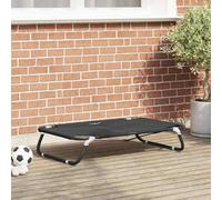 vidaXL Dog Bed Black ML Oxford Fabric and Steel