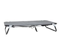 vidaXL Dog Bed Foldable Light Grey Metal Frame Fabric Bed 90 x 55 x 18 cm