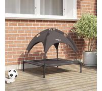 vidaXL Dog Bed Folding Manual Brown 71 x 64 x 71 cm Steel