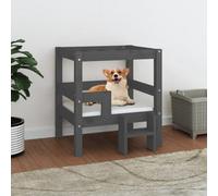 Vidaxl Dog Bed Grey 55.5X53.5X60 Cm Solid Wood Pine