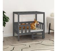 vidaXL Dog Bed Grey 95.5x73.5x90 cm Solid Wood Pine