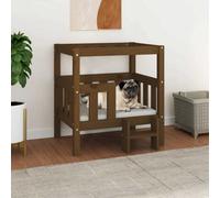 Vidaxl Dog Bed Honey Brown 65.5X43X70 Cm Solid Wood Pine