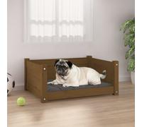 vidaXL Dog Bed Honey Brown 65.5x50.5x28 cm Solid Pine Wood, Brown