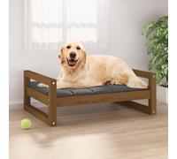 Vidaxl Dog Bed Honey Brown 75.5X55.5X28 Cm Solid Pine Wood