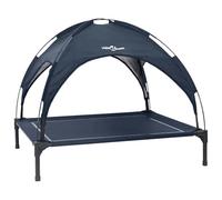 vidaXL Raised Dog Bed with Removable Roof Navy Blue XL Steel