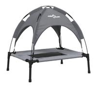 vidaXL Dog Bed with Canopy Anthracite Oxford Fabric and Steel, Grey