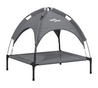 vidaXL Dog Bed with Canopy Anthracite Oxford Fabric and Steel, Grey