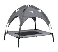 vidaXL Dog Bed with Canopy Anthracite Oxford Fabric and Steel, Grey