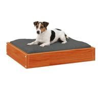 vidaXL Dog Bed Waxed Brown 51.5 x 44 x 9 cm Rectangular Dog Bed Modern Pine Wood Pet Durable Space for Relaxing Four-legged Friends