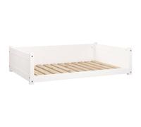 vidaXL Solid Pine Wood Dog Bed - Stylish White Dog Bed with Supporting Sidewalls - Comfortable and Secure Pet Furniture for Small to Large Dogs