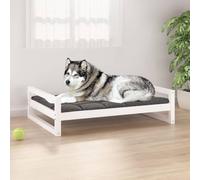 vidaXL Dog Bed White 105.5x75.5x28 cm Solid Pine Wood