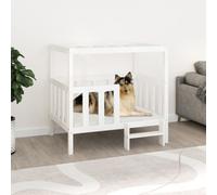 vidaXL Dog Bed White 105.5x83.5x100 cm Solid Wood Pine