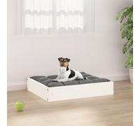 vidaXL Dog Bed White 51.5x44x9 cm Solid Wood Pine