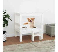 vidaXL Dog Bed White 55.5x53.5x60 cm Solid Wood Pine UK HOT