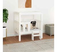 vidaXL Dog Bed White 65.5x43x70 cm Solid Wood Pine UK HOT