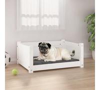 vidaXL Dog Bed White 65.5x50.5x28 cm Solid Pine Wood, White