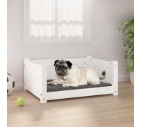 vidaXL Dog Bed White 65.5x50.5x28 cm Solid Pine Wood
