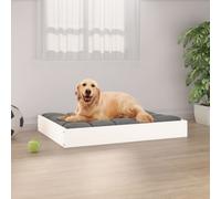 vidaXL Dog Bed White 71.5x54x9 cm Solid Wood Pine