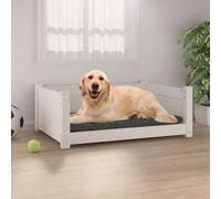 Vidaxl Dog Bed White 75.5X55.5X28 Cm Solid Pine Wood
