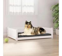 vidaXL Solid Pine Wood Dog Bed White 95.5x65.5x28 cm Wooden Pet Sofa Dog Couch
