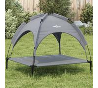 vidaXL Dog Bed with Canopy Elevated Dog Cot Anthracite Oxford Fabric and Steel