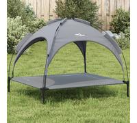 vidaXL Dog Bed with Canopy Anthracite Oxford Fabric and Steel, Grey