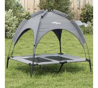 (92 x 77 x 85 cm) vidaXL Dog Bed with Canopy Elevated Dog Cot Anthracite Oxford Fabric and Steel