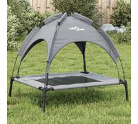 (76 x 62 x 72 cm) vidaXL Dog Bed with Canopy Elevated Dog Cot Anthracite Oxford Fabric and Steel