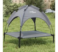 vidaXL Dog Bed with Canopy Elevated Dog Cot Anthracite Oxford Fabric and Steel