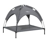 vidaXL Dog Bed with Canopy Elevated Dog Cot Anthracite Oxford Fabric and Steel