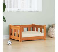 vidaXL Dog Bed Wax Brown 55 x 45 x 28 cm Solid Pine Wood Living Room Rectangular Design Modern Look Durable Materials for Stylish Interiors and Comfortable Seating