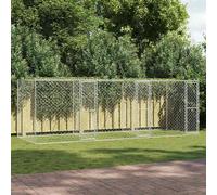 vidaXL Dog Cage Silver 600 x 200 x 200 cm Galvanised Steel