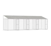 vidaXL Dog Cage Silver 800 x 200 x 256 cm Galvanised Steel, Garden and Terrace, Durable Pet Enclosure, Weatherproof Dog Kennel, Large Animal Shelter, Secure Outdoor Housing