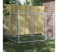 vidaXL Dog Cage with Door Grey 2x2x1.5 m Galvanised Steel, Grey