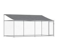 Vidaxl Dog Cage With Roof And Door Grey 4X2X2 M Galvanised Steel