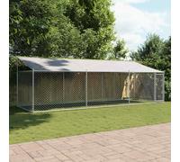 vidaXL Dog Cage with Roof and Door Grey 6x2x2 m Galvanised Steel