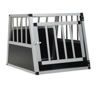 vidaXL Dog Cage with Single Door - Secure and Comfortable Pet Vehicle Carrier - Durable Aluminium and MDF Construction - Easy Assembly - Ideal for Car Trunk - Silver