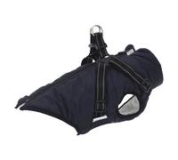 vidaXL Dog Coat with Harness - Waterproof Reflective Jacket for Dogs, Navy Blue, XL, Adjustable Straps, Leash Attachment, Fleece Lining for Warmth