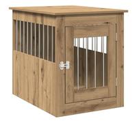 vidaXL Dog Crate Furniture Artisan Oak - Engineered Wood Dog Cage & End Table, Lockable Door