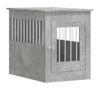 vidaXL Dog Crate Furniture Concrete Grey 55x80x68 cm Engineered Wood & Steel, Lockable Door